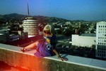 Tracy Lea, dangling over Hollywood Boulevard